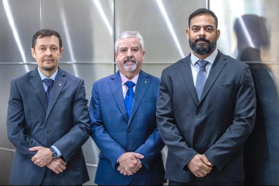 Da esquerda para a direita: Carlos Alberto Zachert, Diretor de Investimentos; Camilo Fernandes dos Santos, Presidente e Walison Costa, Diretor de Gestão Previdencial